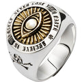 925 Sterling Silver Eye of Providence Signet Ring – Vintage All Seeing Eye Ring for Men
