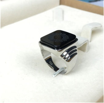 925 Sterling Silver Black Onyx Signet Ring – Classic Unisex Statement Ring