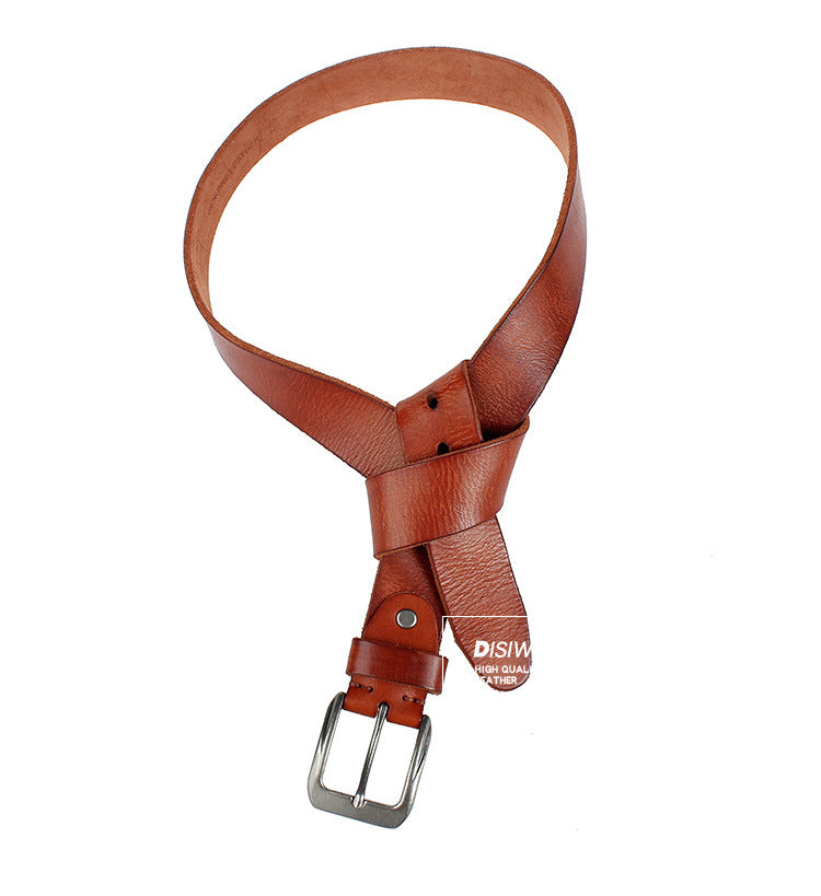 Men’s Washed Vegetable-Tanned Cowhide Leather Belt – Top Layer Genuine Leather

Alternative Title: