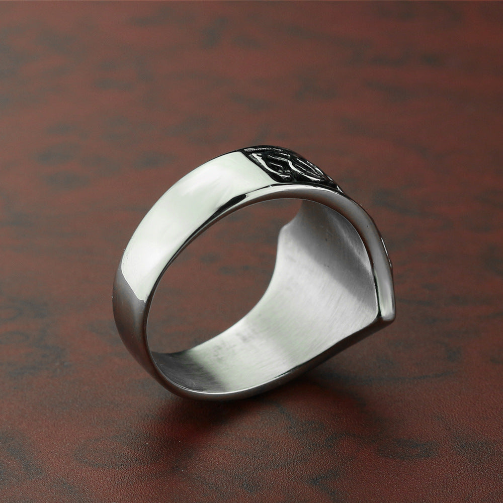 Men’s Viking Star Ring – Norse Mythology Stainless Steel Punk Biker Ring