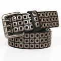 Genuine Leather Studded Cowboy Punk Belt – Heavy Metal Rivet Jeans Belt for Men