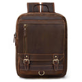 Retro Crazy Horse Leather Backpack for Men – Vintage Flap Travel & School Rucksack