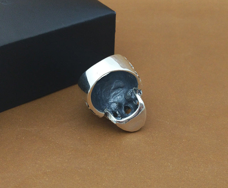 Handmade Vintage Skull Ring for Men – Thai Silver Gothic Statement Ring