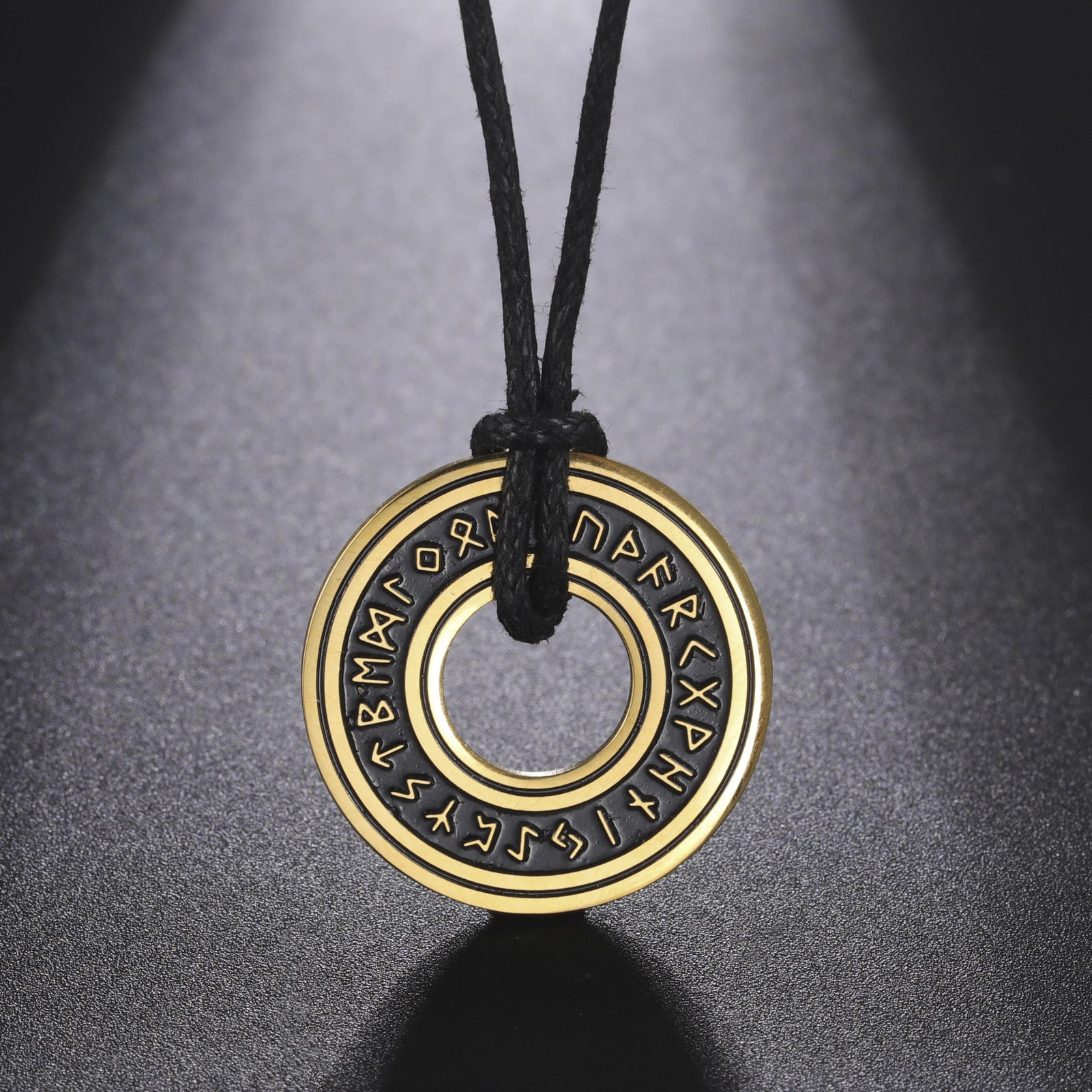 Vintage Nordic Rune Necklace for Men – Stainless Steel Viking Elder Futhark Pendant Amulet