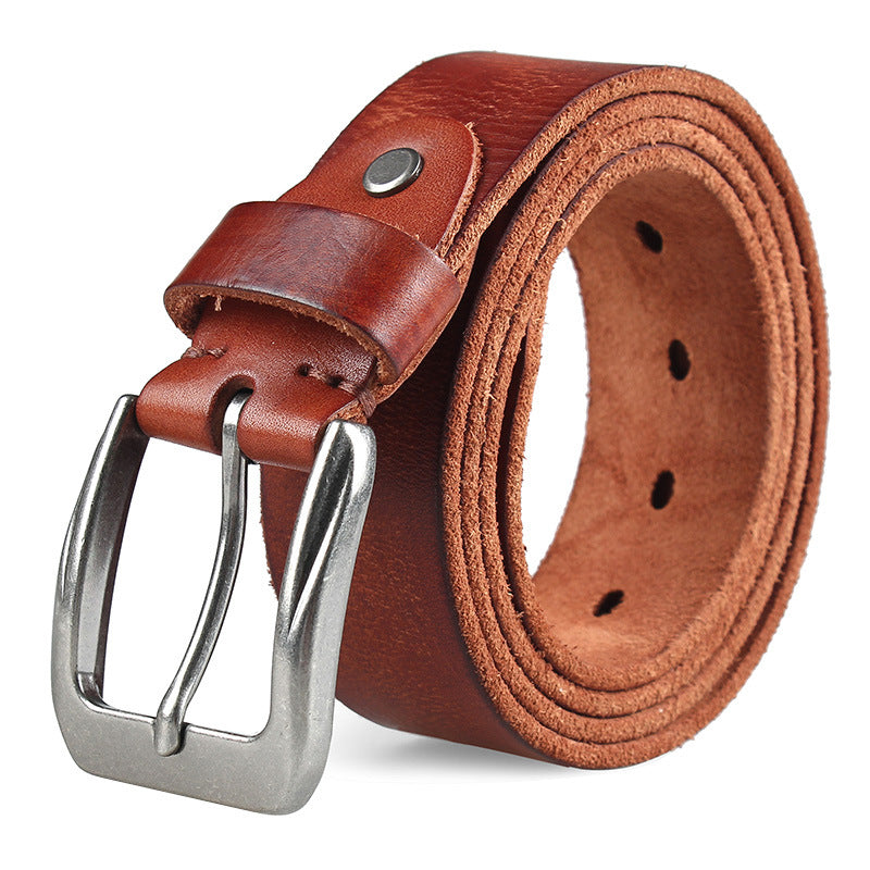 Men’s Washed Vegetable-Tanned Cowhide Leather Belt – Top Layer Genuine Leather

Alternative Title: