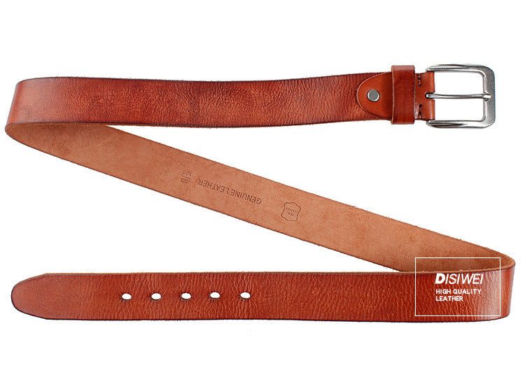 Men’s Washed Vegetable-Tanned Cowhide Leather Belt – Top Layer Genuine Leather

Alternative Title: