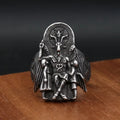 Men's Vintage Gothic Occult Signet Ring – Dark Punk Stainless Steel Statement Band