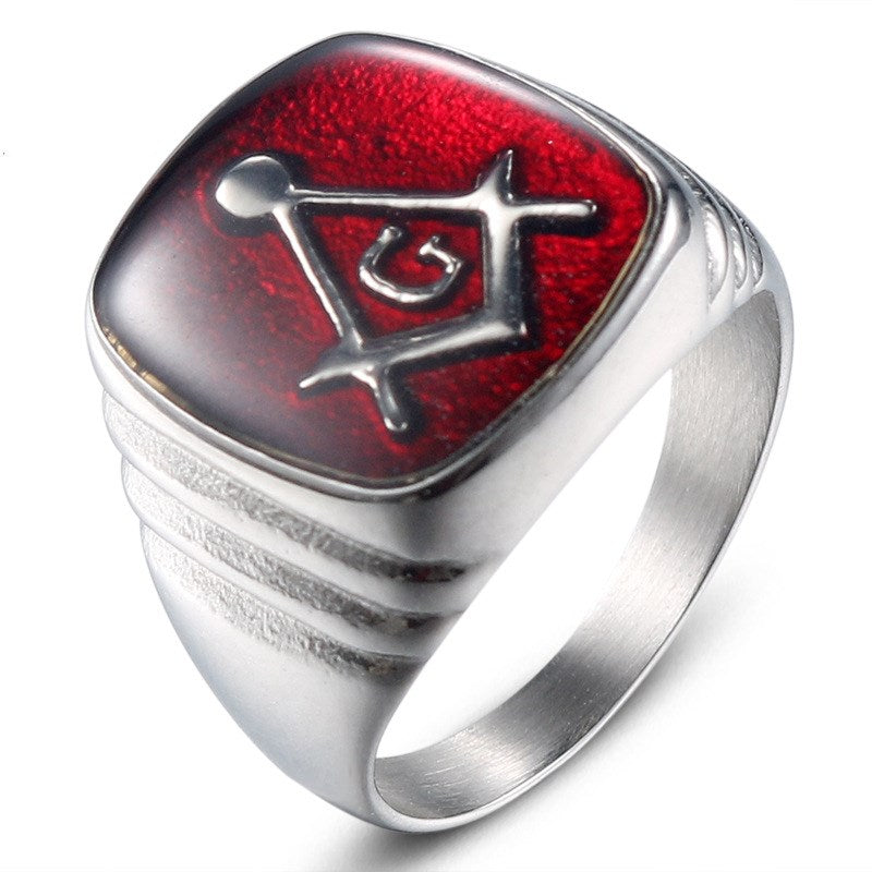 Masonic Ring – Square & Compass Freemason Ring for Men in Stainless Steel