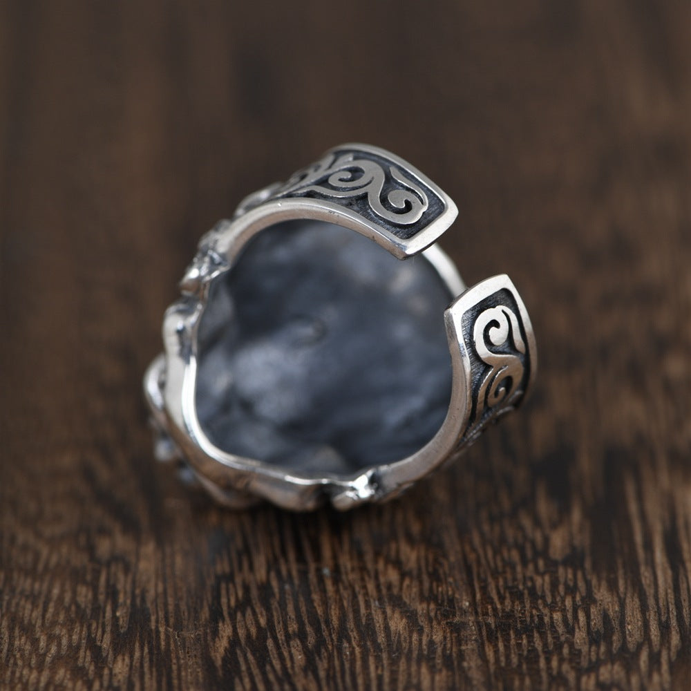 Men’s 925 Sterling Silver Pixiu Dragon Ring – Brave Troops Silver Thumb Ring