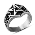 Men’s Viking Star Ring – Norse Mythology Stainless Steel Punk Biker Ring