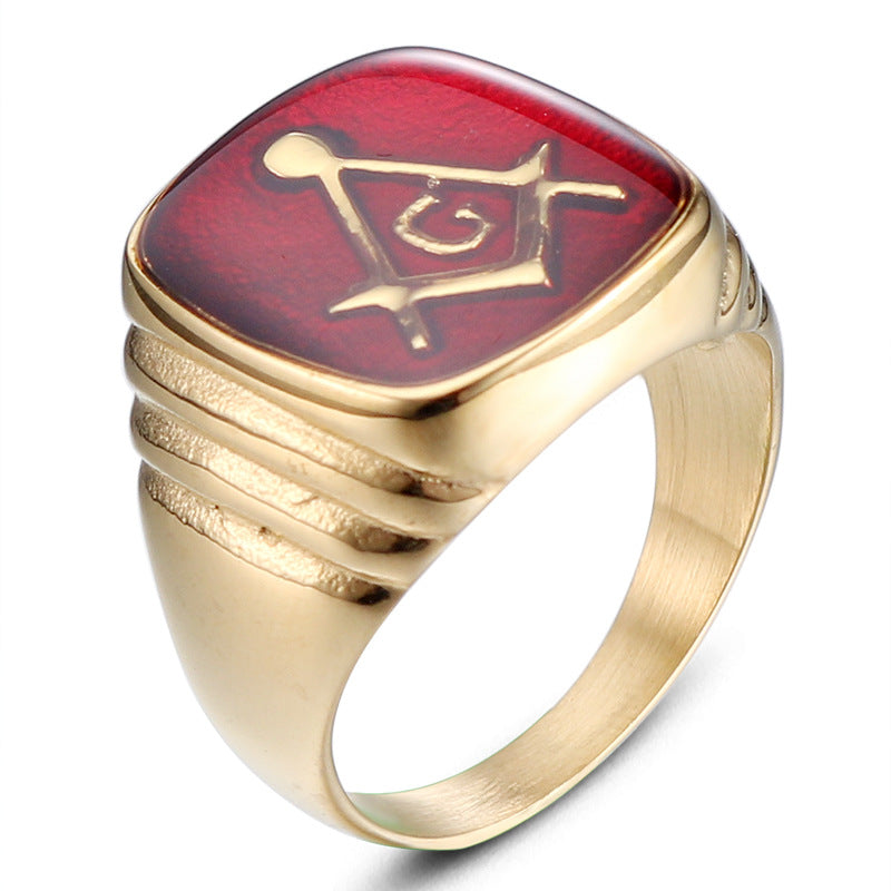 Masonic Ring – Square & Compass Freemason Ring for Men in Stainless Steel