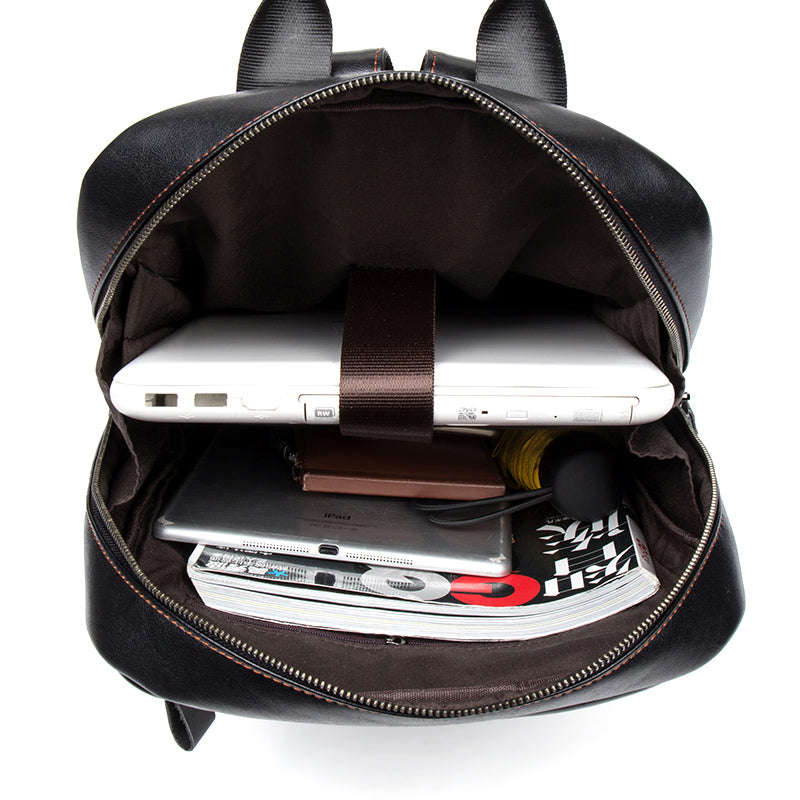 Men's First Layer Cowhide Leather Backpack – Large Business & Travel Rucksack