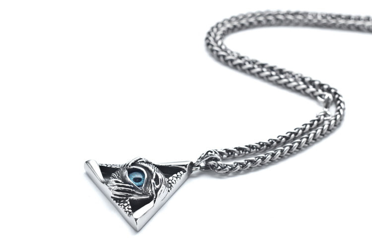 All-Seeing Eye Pendant Necklace – Eye of Providence Titanium Steel Chain