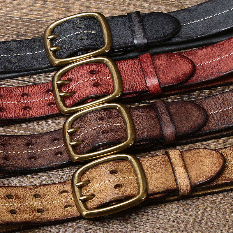 Men’s Genuine Cowhide Leather Belt – Korean Casual Jeans Belt