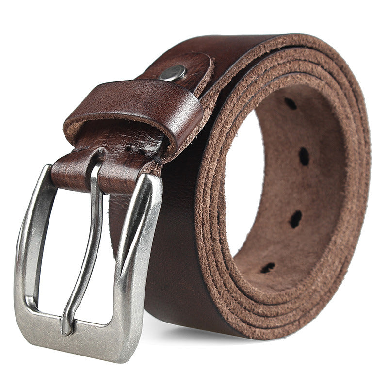 Men’s Washed Vegetable-Tanned Cowhide Leather Belt – Top Layer Genuine Leather

Alternative Title: