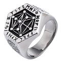 Kabbalah Tree of Life Signet Ring – Titanium Stainless Steel Viking Rune Ring