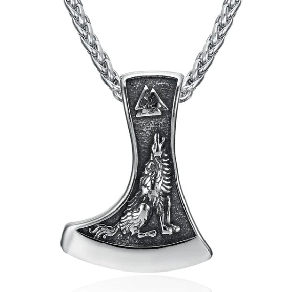 Vintage Nordic Rune Necklace for Men – Stainless Steel Viking Elder Futhark Pendant Amulet