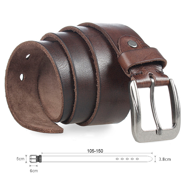 Men’s Washed Vegetable-Tanned Cowhide Leather Belt – Top Layer Genuine Leather

Alternative Title: