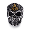 Men’s Retro Skull Masonic Ring – Electroplated Bold Punk Statement Ring