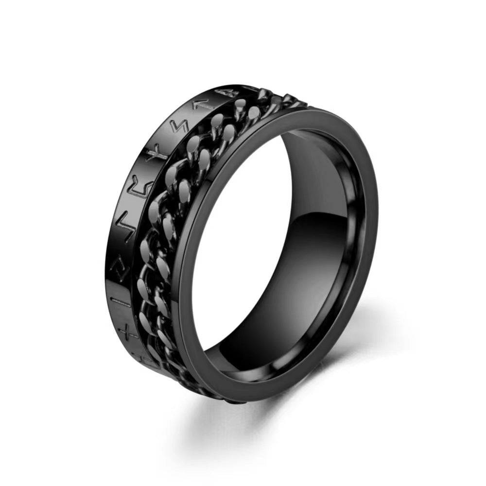 Viking Titanium Steel Rotatable Decompression Rotatable Ring