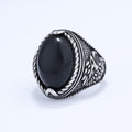 Men’s Turquoise Tiger Eye Ring – Stainless Steel Statement Ring