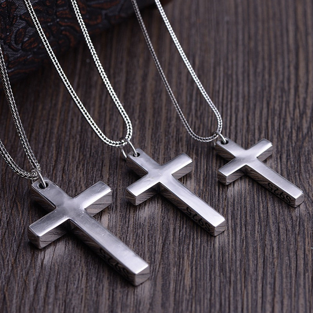 S925 Sterling Silver Crucifix Cross Pendant – Christian Necklace Pendant for Men & Women