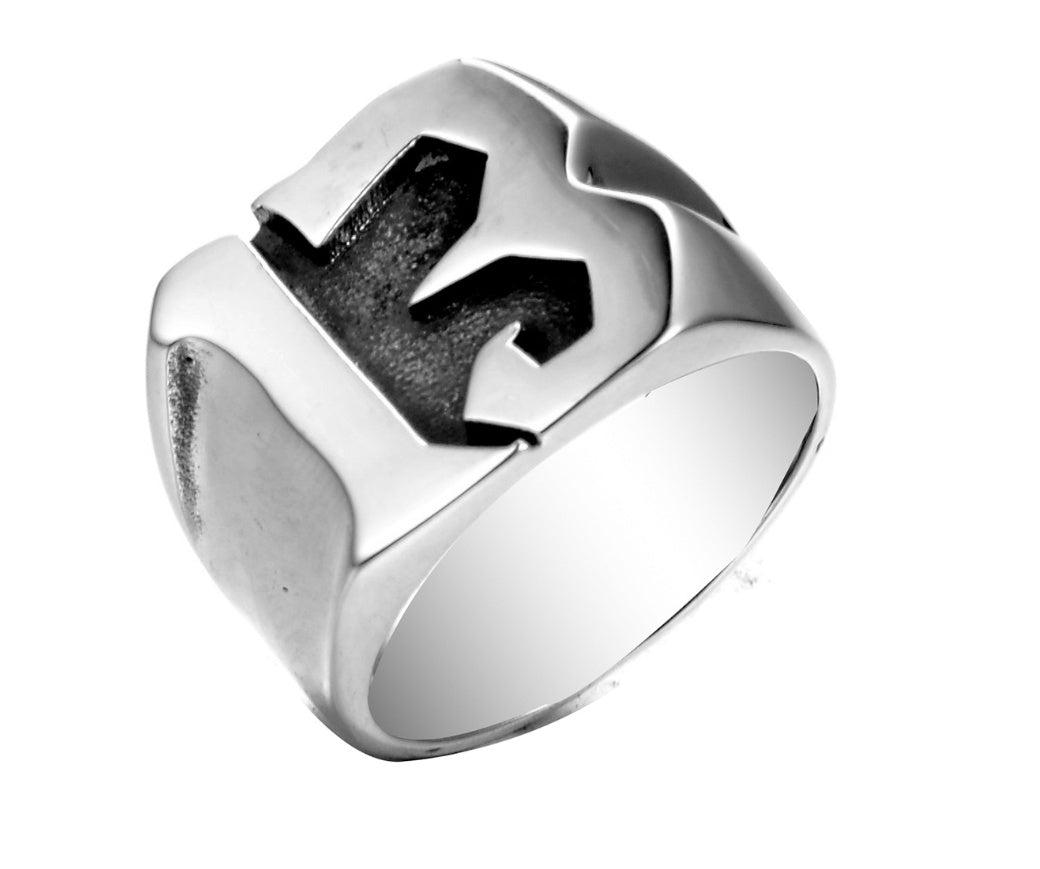 Number 13 Gothic Biker Ring – 316L Stainless Steel Punk Statement Ring