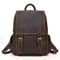 Vintage Genuine Leather Men’s Travel Backpack 15” Laptop Daypack Large Leather Rucksack