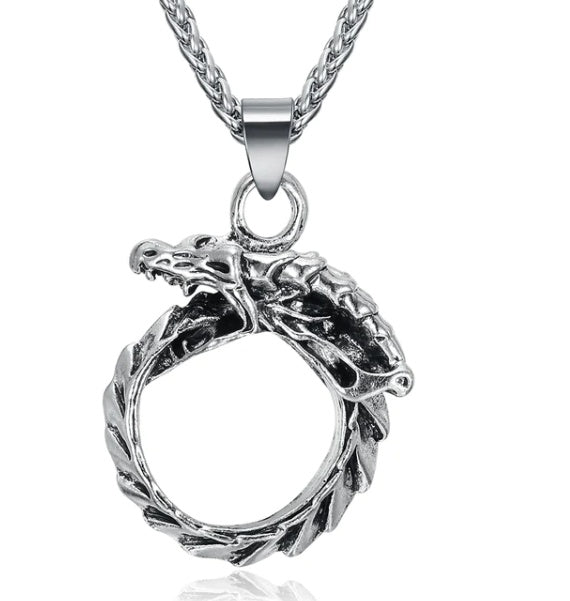 Vintage Nordic Rune Necklace for Men – Stainless Steel Viking Elder Futhark Pendant Amulet