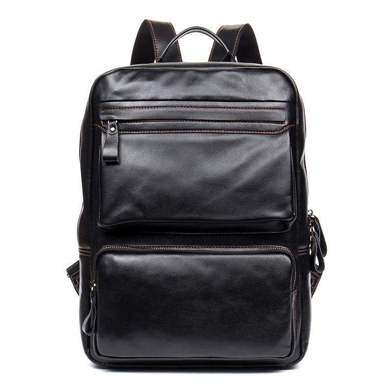 Men's First Layer Cowhide Leather Backpack – Large Business & Travel Rucksack