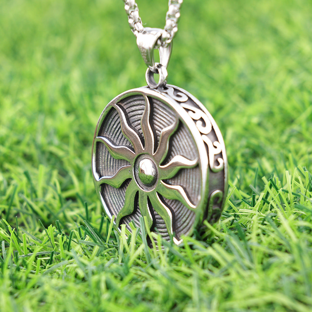Vintage Apollo Sun God Pendant Necklace – Greek Mythology Titanium Steel Amulet