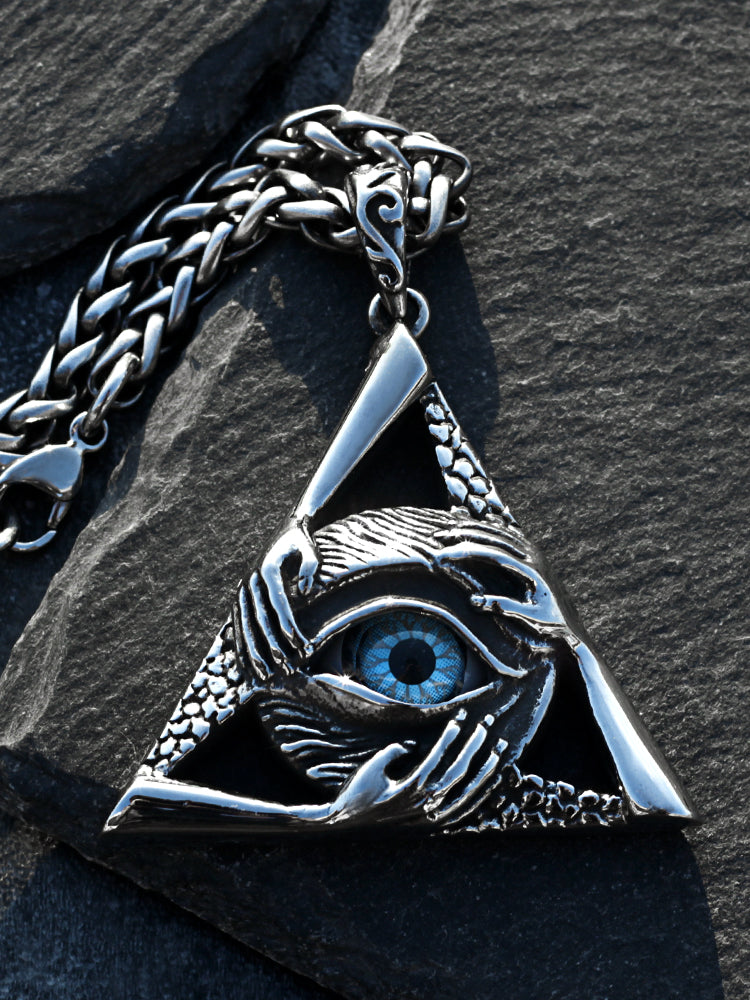 All-Seeing Eye Pendant Necklace – Eye of Providence Titanium Steel Chain