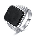 925 Sterling Silver Black Onyx Signet Ring – Classic Unisex Statement Ring