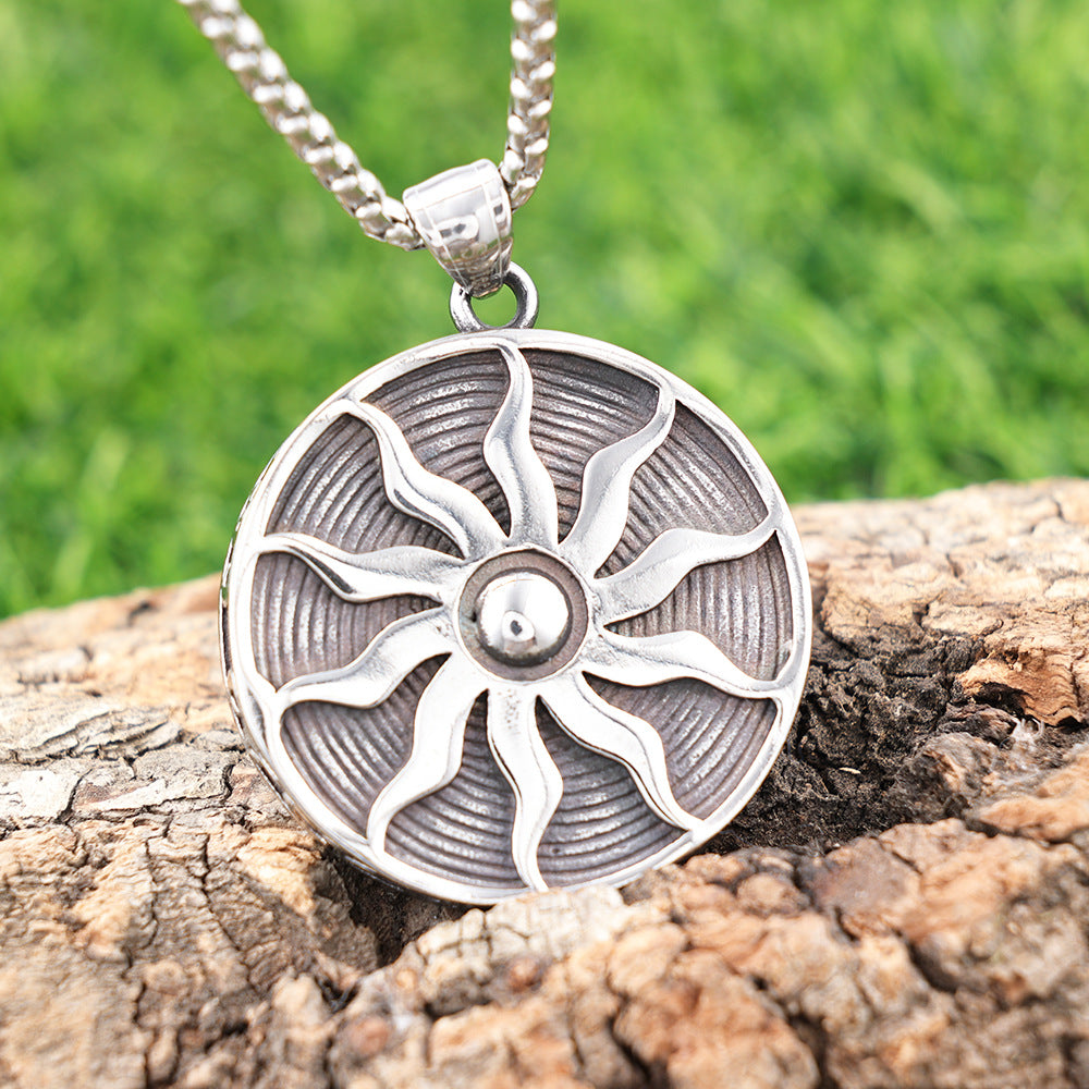 Vintage Apollo Sun God Pendant Necklace – Greek Mythology Titanium Steel Amulet