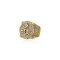 Men’s Retro AG Masonic Letters Ring – Hip Hop Freemason Statement Band