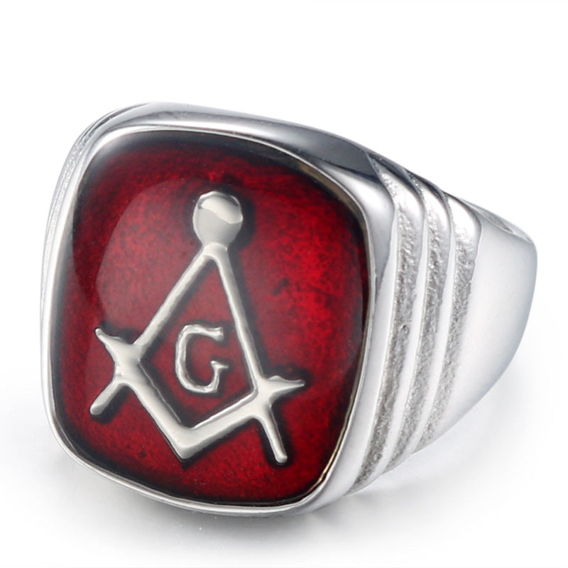 Masonic Ring – Square & Compass Freemason Ring for Men in Stainless Steel