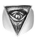 Men’s All Seeing Eye Ring – Titanium Steel Masonic Illuminati Statement Band