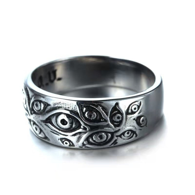 Men’s Stainless Steel Devil Eye Ring – Gothic Punk Statement Jewellery