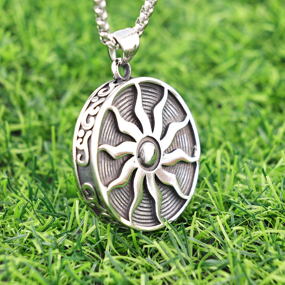 Vintage Apollo Sun God Pendant Necklace – Greek Mythology Titanium Steel Amulet