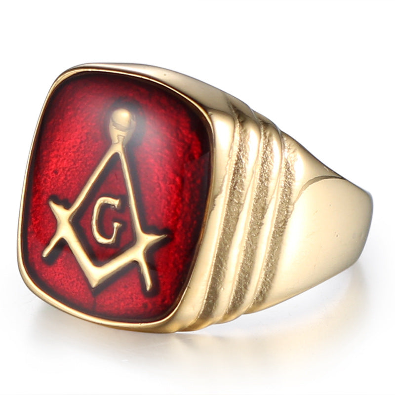 Masonic Ring – Square & Compass Freemason Ring for Men in Stainless Steel