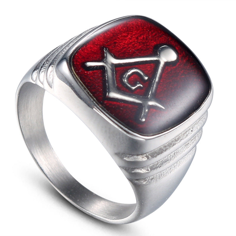 Masonic Ring – Square & Compass Freemason Ring for Men in Stainless Steel