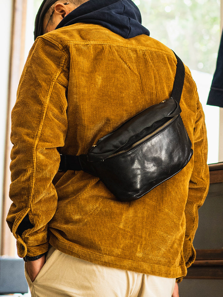 Vintage Cowhide Leather Men’s Chest Bag – Large Capacity Genuine Leather Crossbody Bag