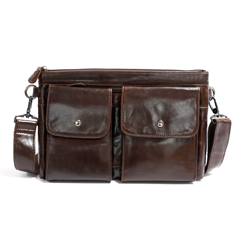 Men’s Genuine Leather Crossbody Bag – Casual Shoulder Bag