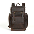 Men’s Crazy Horse Leather Backpack – First-Layer Cowhide Vintage Travel Rucksack