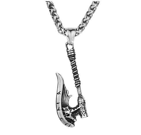 Vintage Nordic Rune Necklace for Men – Stainless Steel Viking Elder Futhark Pendant Amulet