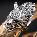 Men’s 925 Silver Wolf Head Ring – Bold Rugged Statement Ring