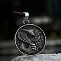 316L Stainless Steel Viking Snake Necklace – Nordic Odin Amulet Pendant