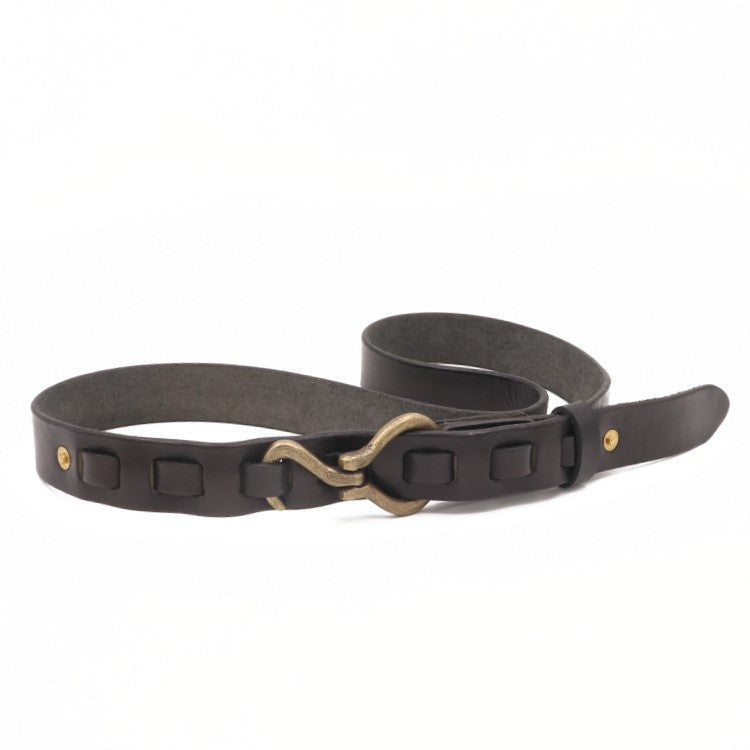 Men’s Handcrafted Woven Hemp Belt – Solid Copper Buckle Vintage Style