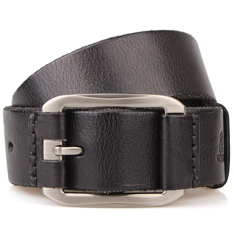 Men’s First Layer Cowhide Leather Belt – Casual Pin Buckle Jeans Belt