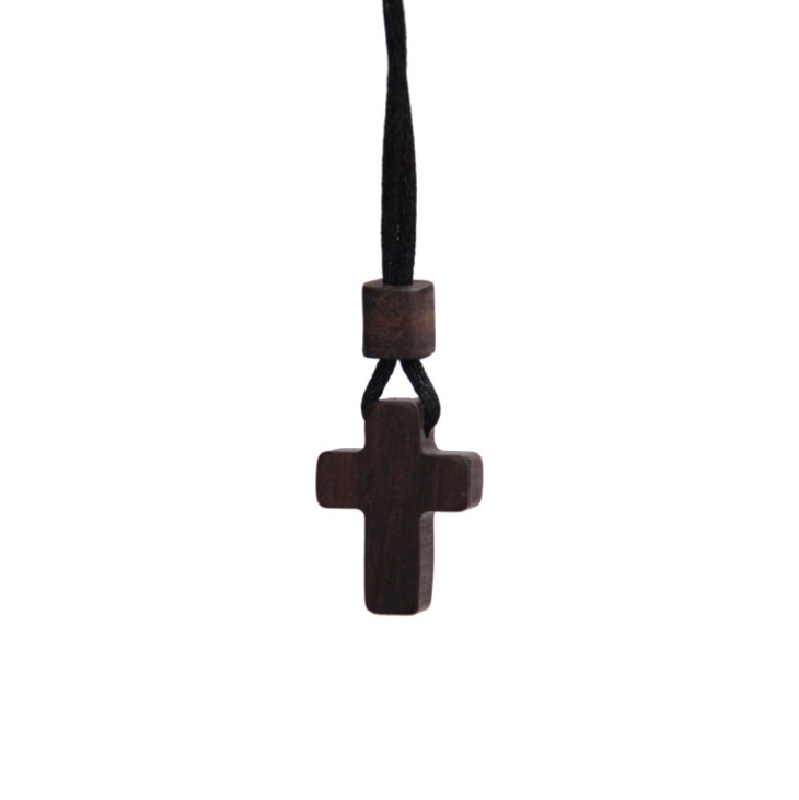 Solid Red Sandalwood Crucifix Cross Pendant Necklace Christian Jewellery Gift